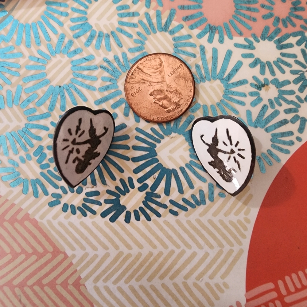 Vintage Sterling Siam Inlayed Enamel Earrings